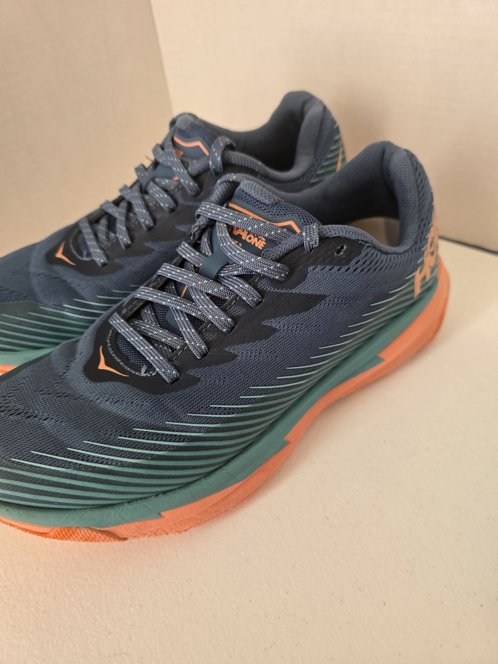 Hoka One One Shoes Womens Size 8 Torrent 2 Real Teal Cantaloupe Running Sneakers